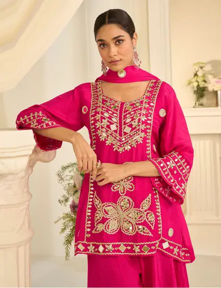 Mirror 10311 By Sayuri Chinon Silk Mirror Work Readymade Suits Suppliers In India